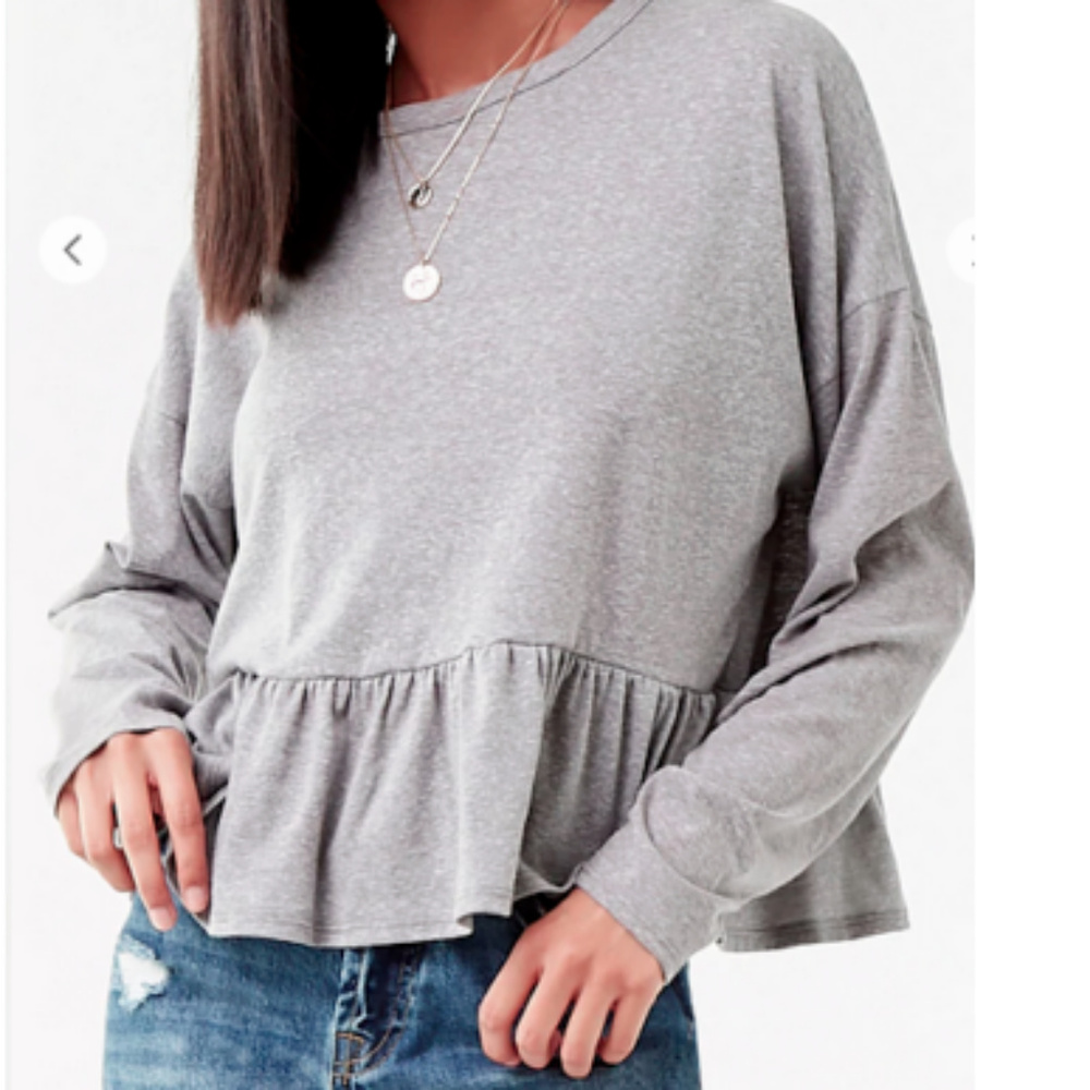 New Forever 21 Publik Heather Grey Large Top